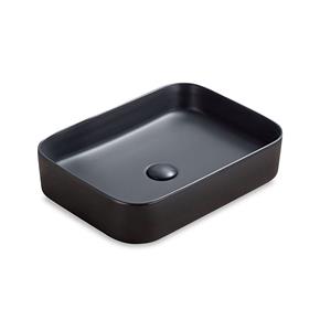 rectangular black matte bacha apoyo c/ click clack 50,5x37,5