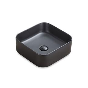 cuadrada black matte bacha apoyo c/ click clack 37,5x37,5